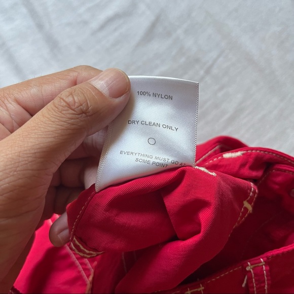 Eckhaus Latta red straight leg cropped contrast stitch pants - Picture 6 of 6